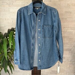 Bagatelle Denim Jean Long Sleeve Cotton Oversized Shacket Size S NWT